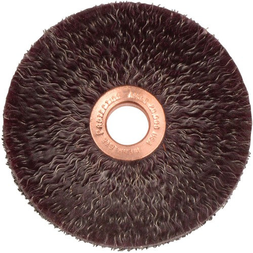 3″ Polyflex Encapsulated Small Diameter Crimped Wire Wheel, .0118″ Steel Fill, 1/2″ Arbor Hole - Exact Tooling
