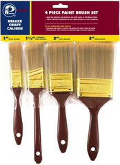 Premier Paint Roller - 1, 1-1/2, 2 & 3" Flat Polyester General Purpose Paint Brush Set - 2, 2-1/4, 2-3/4 & 2-7/8" Bristle Length, 4, 5, 6 & 6-1/2" Plastic Beavertail Handle - Exact Tooling