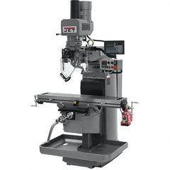Jet - 10" Table Width x 50" Table Length, Electronic Variable Speed Control, 3 Phase Knee Milling Machine - 3 hp - Exact Tooling