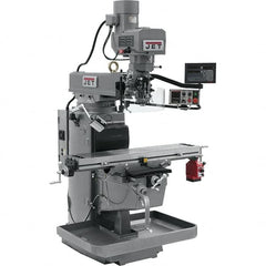 Jet - 10" Table Width x 50" Table Length, Electronic Variable Speed Control, 3 Phase Knee Milling Machine - 3 hp - Exact Tooling