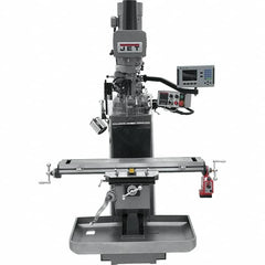 Jet - 9" Table Width x 49" Table Length, Electronic Variable Speed Control, 3 Phase Knee Milling Machine - 3 hp - Exact Tooling