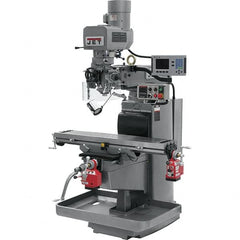 Jet - 10" Table Width x 50" Table Length, Electronic Variable Speed Control, 3 Phase Knee Milling Machine - 3 hp - Exact Tooling