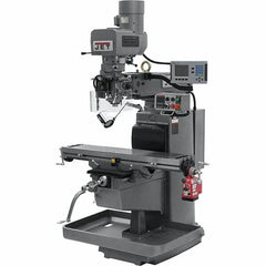 Jet - 10" Table Width x 50" Table Length, Electronic Variable Speed Control, 3 Phase Knee Milling Machine - 3 hp - Exact Tooling