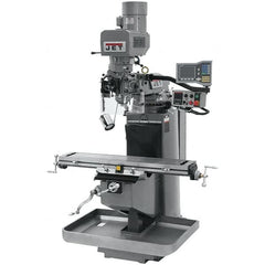 Jet - 9" Table Width x 49" Table Length, Electronic Variable Speed Control, 3 Phase Knee Milling Machine - 3 hp - Exact Tooling