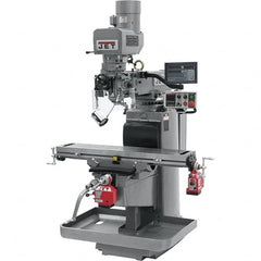 Jet - 10" Table Width x 50" Table Length, Electronic Variable Speed Control, 3 Phase Knee Milling Machine - 3 hp - Exact Tooling