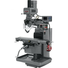 Jet - 10" Table Width x 50" Table Length, Electronic Variable Speed Control, 3 Phase Knee Milling Machine - 3 hp - Exact Tooling