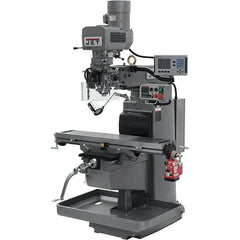 Jet - 10" Table Width x 50" Table Length, Electronic Variable Speed Control, 3 Phase Knee Milling Machine - 3 hp - Exact Tooling