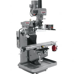 Jet - 9" Table Width x 49" Table Length, Electronic Variable Speed Control, 3 Phase Knee Milling Machine - 3 hp - Exact Tooling