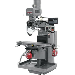 Jet - 10" Table Width x 50" Table Length, Electronic Variable Speed Control, 3 Phase Knee Milling Machine - 3 hp - Exact Tooling