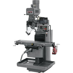 Jet - 10" Table Width x 50" Table Length, Electronic Variable Speed Control, 3 Phase Knee Milling Machine - 3 hp - Exact Tooling
