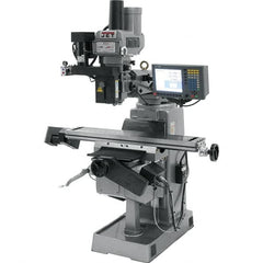 Jet - 9" Table Width x 49" Table Length, Electronic Variable Speed Control, 3 Phase Knee Milling Machine - R8 Spindle Taper, 3 hp - Exact Tooling