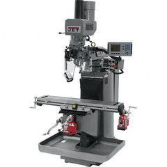 Jet - 9" Table Width x 49" Table Length, Electronic Variable Speed Control, 3 Phase Knee Milling Machine - 3 hp - Exact Tooling