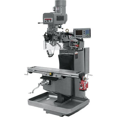 Jet - 9" Table Width x 49" Table Length, Electronic Variable Speed Control, 3 Phase Knee Milling Machine - 3 hp - Exact Tooling
