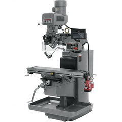 Jet - 10" Table Width x 50" Table Length, Electronic Variable Speed Control, 3 Phase Knee Milling Machine - 3 hp - Exact Tooling