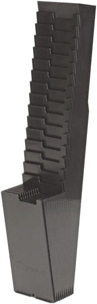 Acroprint Time Recorder - 34-1/4" High x 5" Wide 25 Pocket Adjustable Time Card Rack - Black, Use with Time Cards - Exact Tooling