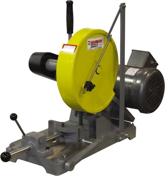 Kalamazoo - 10" Blade Diam, 5/8" Arbor Hole, Straight Chop & Cutoff Saw - 3,450 RPM, 3 hp, 220/440 Volts, 1 or 3 Phase - Exact Tooling