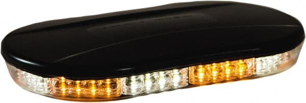 Buyers Products - Variable Flash Rate, Magnetic or Permanent Mount Emergency LED Lightbar Assembly - Powered by DC, Amber & Clear - Exact Tooling