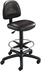 Safco - 25 Inch Wide x 25 Inch Deep x 54 Inch High, Swivel Base, Drafting Chair Stool - Vinyl Seat, Black - Exact Tooling