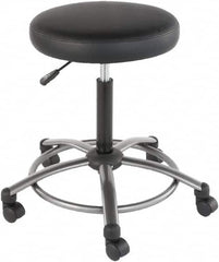 ALERA - 24-3/8 Inch Wide x 24-3/8 Inch Deep x 29-1/2 Inch High, Swivel Base, Utility Stool - Antimicrobial Seat, Black - Exact Tooling