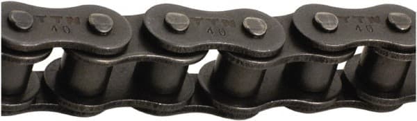 Tritan - 1/2" Pitch, ANSI 41, Single Strand Roller Chain - Chain No. 41, 1,499 Lb. Capacity, 100 Ft. Long, 0.306" Roller Diam, 0.246" Roller Width - Exact Tooling