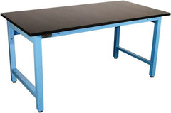 Proline - 60 Wide x 30" Deep x 36" High, Epoxy Resin Workbench - Adjustable Height Legs, Blue - Exact Tooling