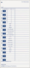 TOPS - 9" High x 4" Wide Weekly Time Cards - White, Use with Pyramid 35100-10 - Exact Tooling
