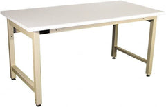 Proline - 72 Wide x 30" Deep x 36" High, Static Dissipative Workbench - Adjustable Height Legs, Beige - Exact Tooling