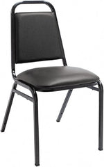 ALERA - Vinyl Black Stacking Chair - Black Frame, 15" Wide x 20-1/2" Deep x 32" High - Exact Tooling