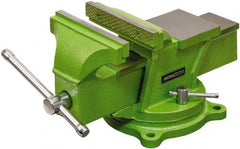 OEM Tools - 6" Jaw Width, 6" Opening Capacity, 2-19/32" Throat Depth, Cast Iron Swivel Bench Vise - Bolt Down Base Attachment - Exact Tooling