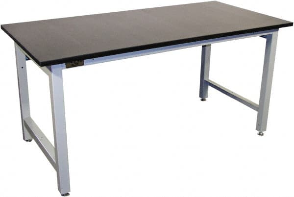 Proline - 72 Wide x 30" Deep x 36" High, Chem-Guard Workbench - Adjustable Height Legs, Gray - Exact Tooling