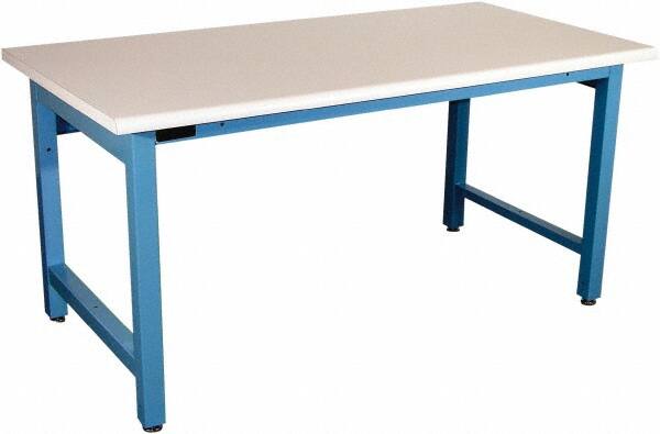 Proline - 72 Wide x 30" Deep x 36" High, Static Dissipative Workbench - Adjustable Height Legs, Blue - Exact Tooling