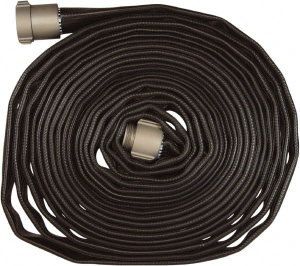 Dixon Valve & Coupling - 1-1/2" ID, 200 Working psi, Black Nitrile Fire Hose - Male x Female NPSH Ends, 50' Long, 600 Burst psi - Exact Tooling