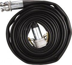 Dixon Valve & Coupling - 1-1/2" ID, 225 Working psi, White Polyester/Rubber Fire Hose, Single Jacket - Male x Female NST (NH) Ends, 50' Long, 675 Burst psi - Exact Tooling
