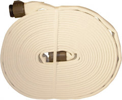Dixon Valve & Coupling - 2-1/2" ID, 360 Working psi, White Polyester Fire Hose - Male x Female NST (NH) Ends, 100' Long, 1,080 Burst psi - Exact Tooling