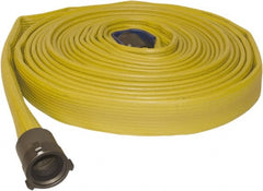 Dixon Valve & Coupling - 1-1/2" ID, 225 Working psi, White Polyester/Rubber Fire Hose, Single Jacket - Male x Female NST (NH) Ends, 50' Long, 675 Burst psi - Exact Tooling
