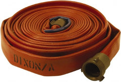 Dixon Valve & Coupling - 1" ID, 225 Working psi, White Polyester/Rubber Fire Hose, Single Jacket - Male x Female NPSH Ends, 50' Long, 675 Burst psi - Exact Tooling