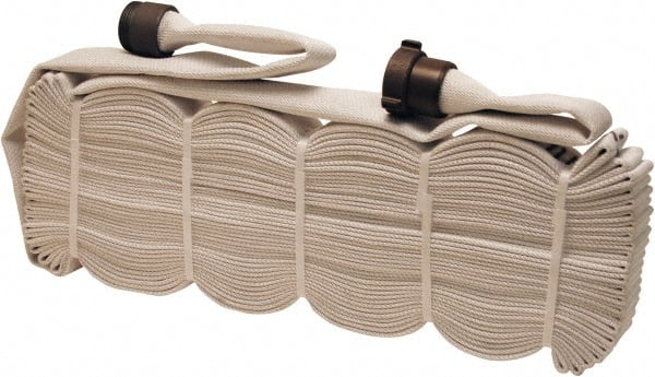 Dixon Valve & Coupling - 2" ID, 135 Working psi, White Polyester/Rubber Fire Hose, Single Jacket - Male x Female NPSH Ends, 50' Long, 405 Burst psi - Exact Tooling