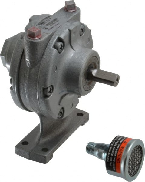 Gast - 3/4 hp Clockwise Foot Air Actuated Motor - 3,000 Max RPM, 1.13" Shaft Length, 4.94" OAL, 1/2" Shaft Diam - Exact Tooling