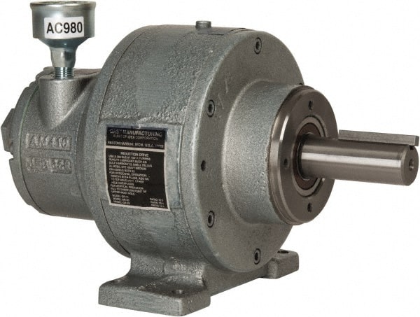 Gast - 1-1/2 hp Reversible Face/Foot Air Actuated Motor - 10:1 Gear Ratio, 300 Max RPM, 11.56" OAL, 1" Shaft Diam - Exact Tooling