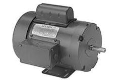 Leeson - 1/2 Max hp, 3,450 Max RPM, Electric AC DC Motor - 115, 208, 230 V Input, Single Phase, 48 Frame - Exact Tooling