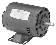 Leeson - 1 Max hp, 3,450 Max RPM, Electric AC DC Motor - 115, 208, 230 V Input, Single Phase, 56 Frame - Exact Tooling