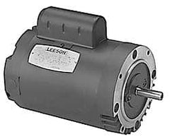 Leeson - 1 Max hp, 3,450 Max RPM, Electric AC DC Motor - 115, 208, 230 V Input, Single Phase, 56C Frame - Exact Tooling
