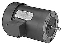 Leeson - 1/3 Max hp, 1,725 Max RPM, Electric AC DC Motor - 208-230/460 V Input, Three Phase, 56C Frame - Exact Tooling