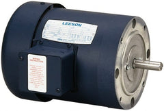 Leeson - 1/2 Max hp, 1,725 Max RPM, Electric AC DC Motor - 208-230/460 V Input, Three Phase, 56C Frame - Exact Tooling