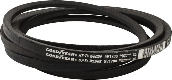 Continental ContiTech - Section 5V, 170" Outside Length, V-Belt - Fiber Reinforced Wingprene Rubber, HY-T Wedge MatchmakerEnvelope, No. 5V1700 - Exact Tooling
