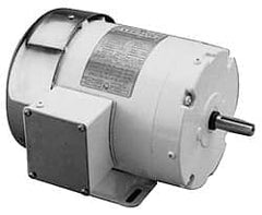 Leeson - 1 Max hp, 3,450 Max RPM, Electric AC DC Motor - 208-230/460 V Input, Three Phase, F56C Frame - Exact Tooling