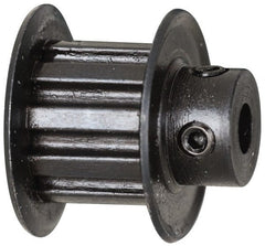 Power Drive - 10 Tooth, 3/16" Inside x 0.617" Outside Diam, Timing Belt Pulley - 1/4, 3/8" Belt Width, 0.637" Pitch Diam, Steel & Cast Iron - Exact Tooling