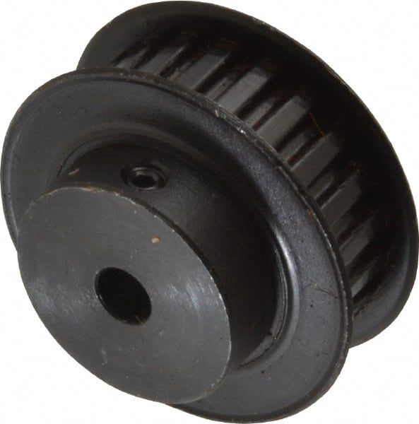 Power Drive - 22 Tooth, 1/4" Inside x 1.381" Outside Diam, Timing Belt Pulley - 1/4, 3/8" Belt Width, 1.401" Pitch Diam, Steel & Cast Iron - Exact Tooling