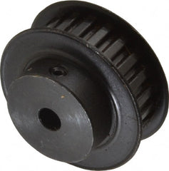 Power Drive - 22 Tooth, 1/4" Inside x 1.381" Outside Diam, Timing Belt Pulley - 1/4, 3/8" Belt Width, 1.401" Pitch Diam, Steel & Cast Iron - Exact Tooling