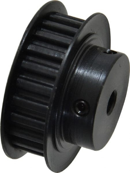 Power Drive - 24 Tooth, 1/4" Inside x 1.508" Outside Diam, Timing Belt Pulley - 1/4, 3/8" Belt Width, 1.528" Pitch Diam, Steel & Cast Iron - Exact Tooling